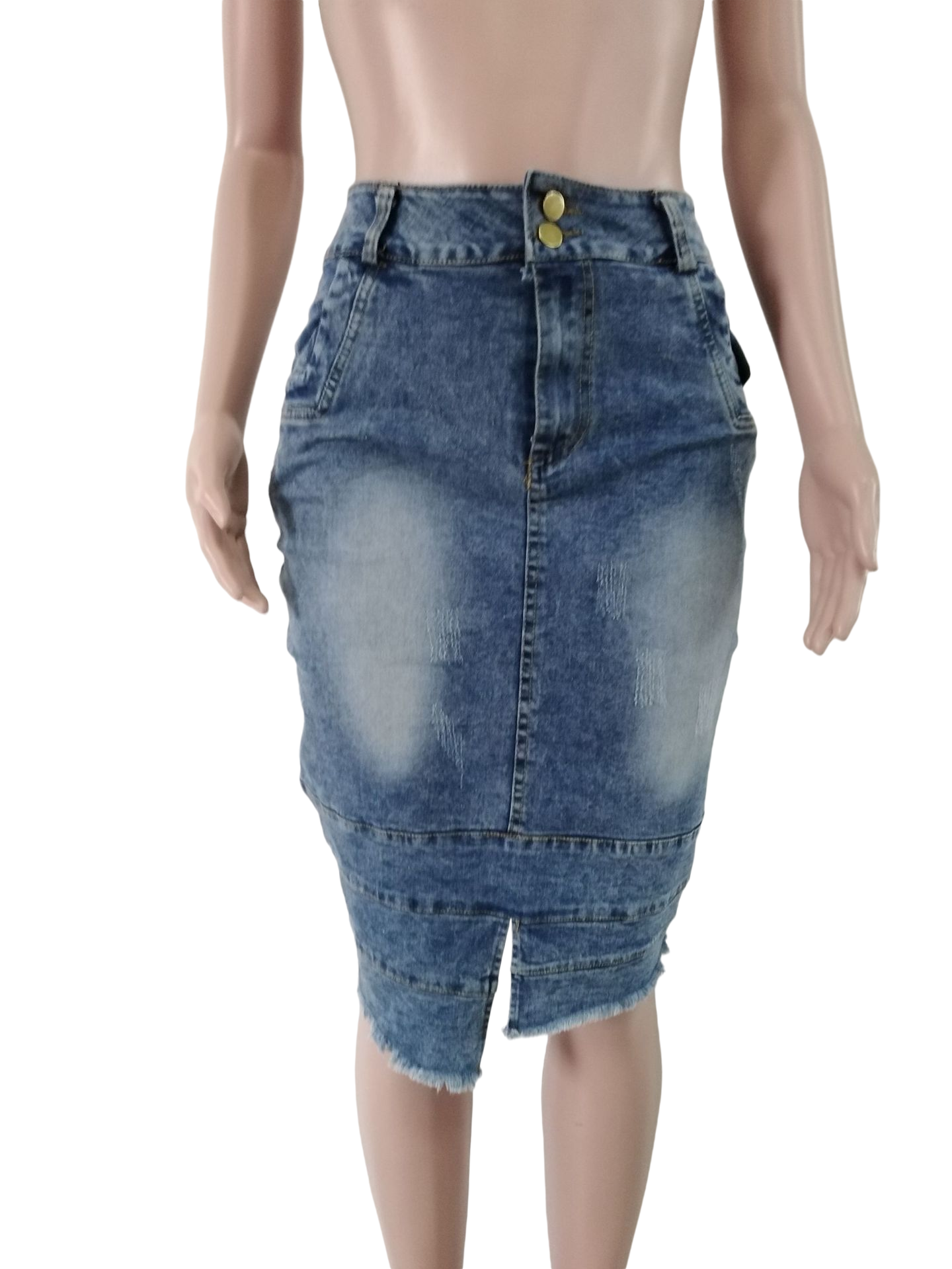 New Arrival Women's High-Waisted Jeans Short Skirt Plus Size Girls Jean Skirts Sexy Hole Hip Jeans Skirt