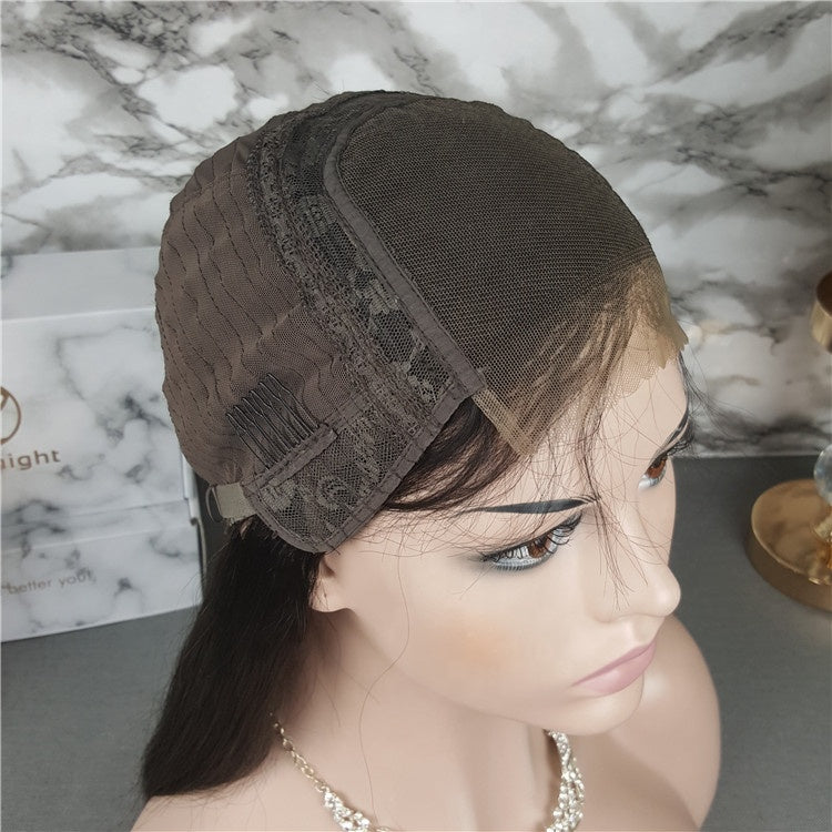 Density 150% Natural Black Silky Straight Virgin Hair Lace Closure Wig 4*4 Cuticle Aligned Human Hair Closure Wig - My Store