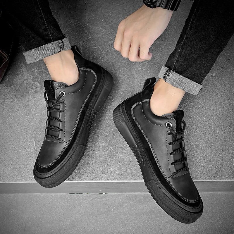 Fashion Men Shoes Sneakers Breathable New Loafers Shoes Casual Sneakers Leather Handmade Men Shoes Sneakers