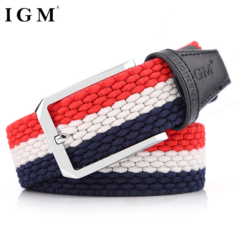 35mm Stretch Belt Braided Elastic Woven Belt Mens Belts for Jeans