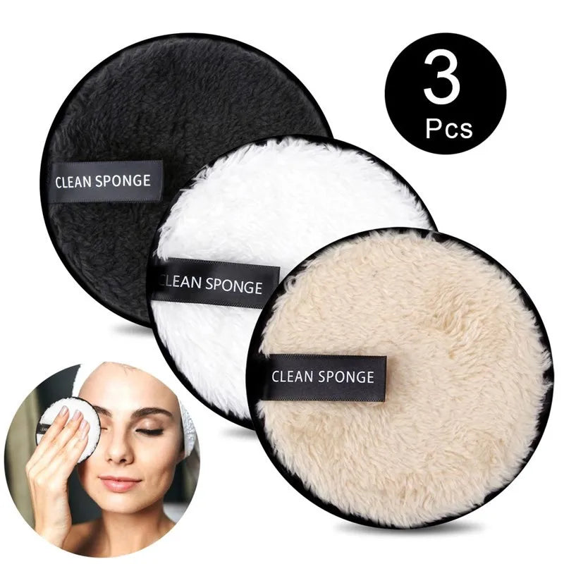 HMU Three Material and Size Microfiber Washable Makeup Remover Cleansing Pads Private Label Cotton Reusable Makeup Removing Pads - My Store