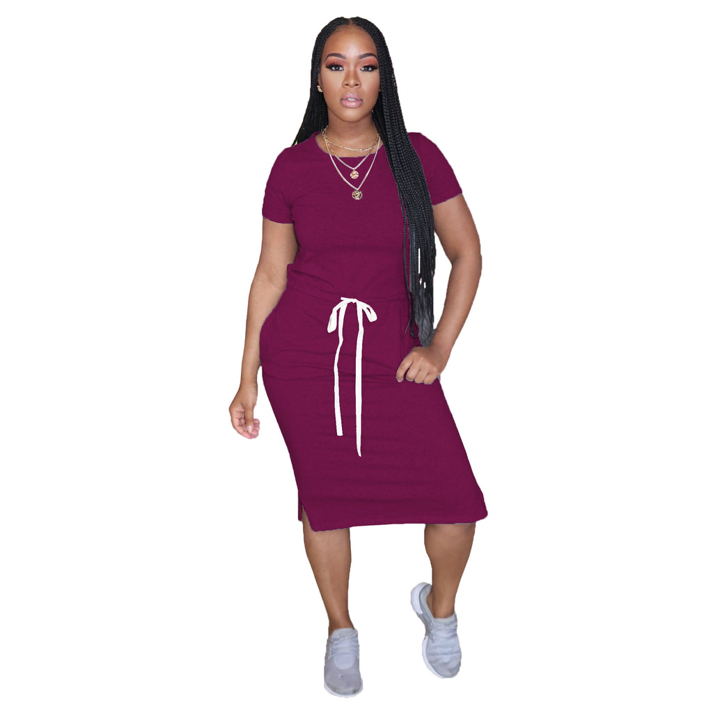 New Arrivals Women Dresses Summer Clothing Casual+Dresses Midi T Shirt Dress