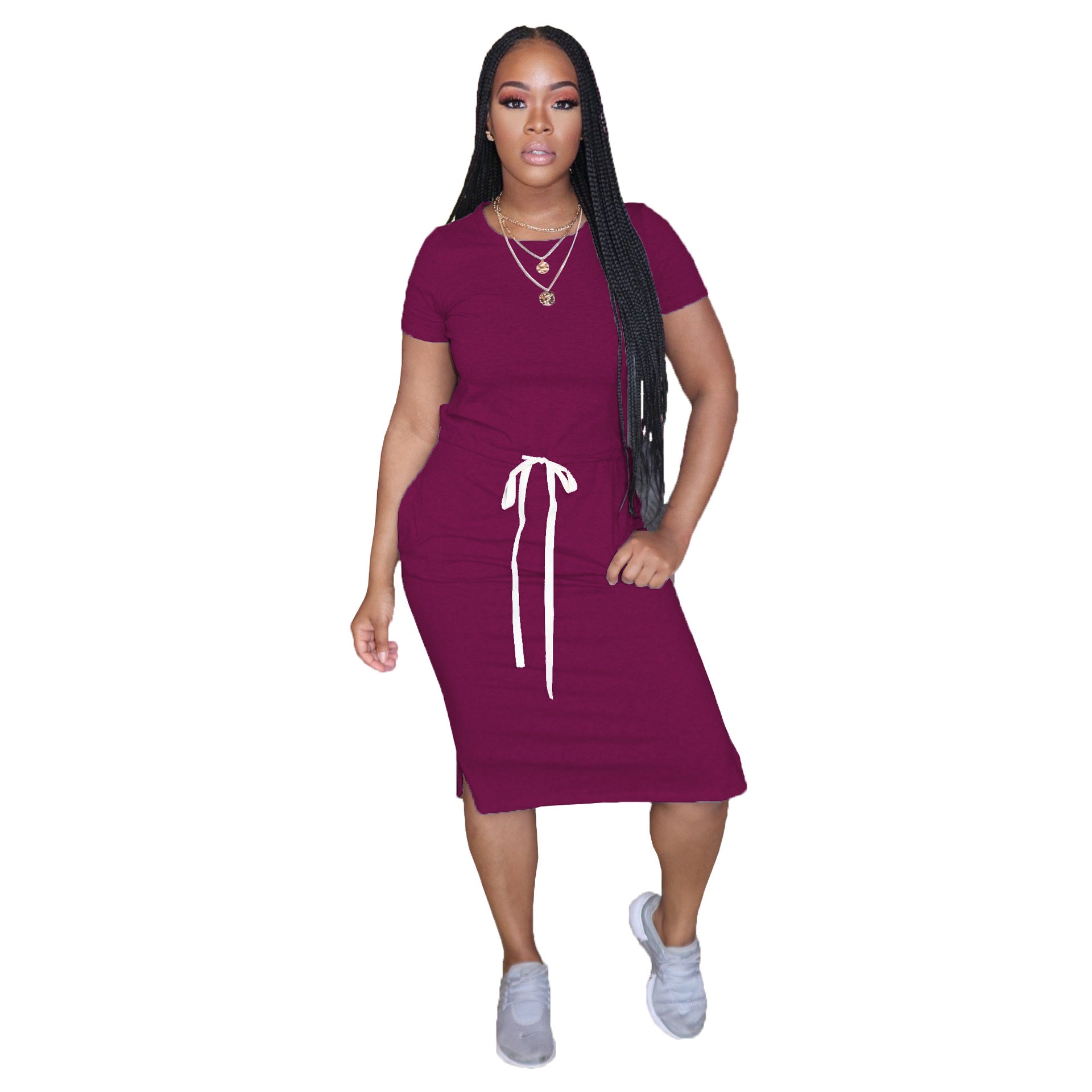 New Arrivals Women Dresses Summer Clothing Casual+Dresses Midi T Shirt Dress
