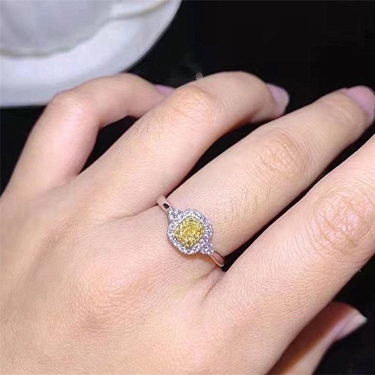 SGARIT Fine Jewelry Women Rings Wedding Luxury 18k Gold 0.24ct Genuine Yellow Real Diamond Jewelry Ring  Jewellery