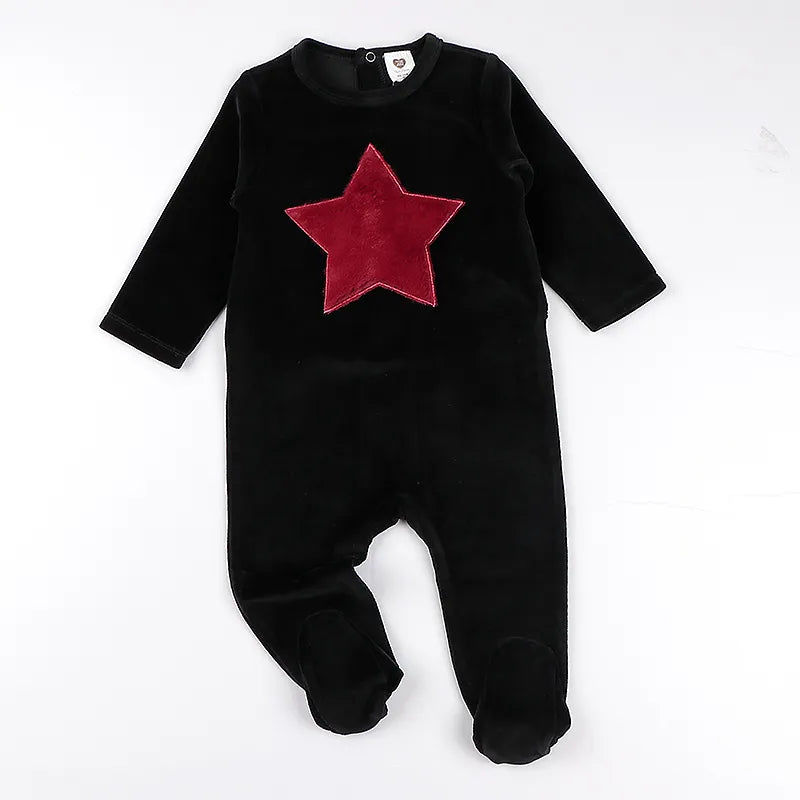 Baby Romper Pyjamas Kids Clothes Long Sleeves Children Clothing Heart Star Baby Overall Children Boy Girl Clothes Footies Romper