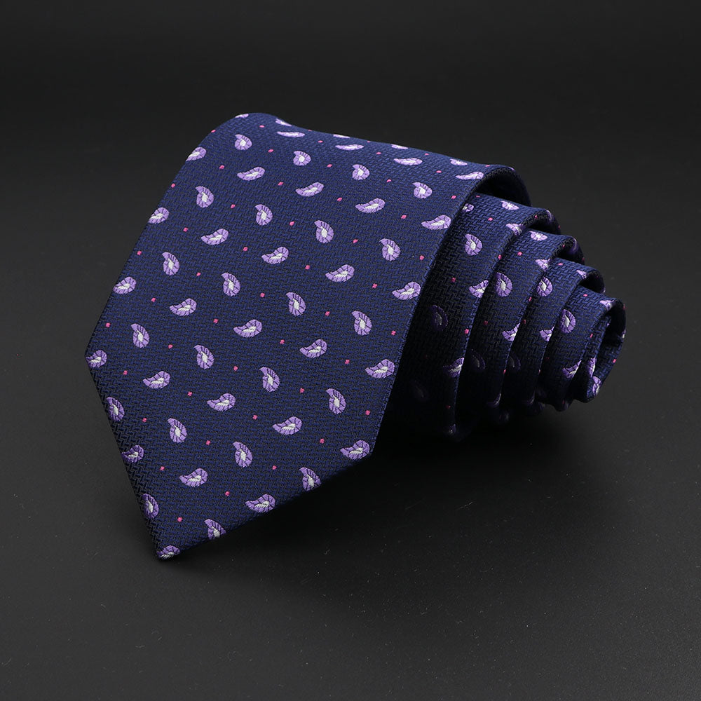 Men's Fashion Neckties Classic Stripe Red Navy Blue Business Formal Wedding Ties Jacquard Woven Solid Tie Polka Dots Neck Ties