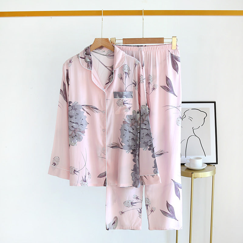 Ladies Pajamas Artificial Cotton Japanese Home Service Luxury Pajama Sets Designer Pajamas Two Piece