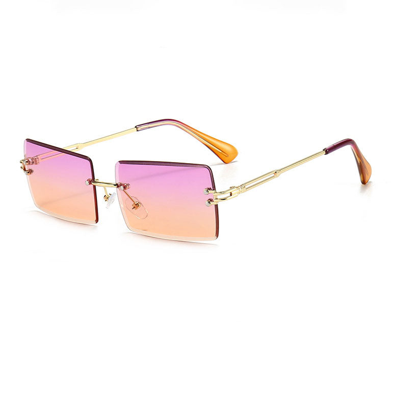 Fashionable Square Sunglasses Vintage Rimless Sunglasses 2022 Women  Custom  2022 Sunglasses