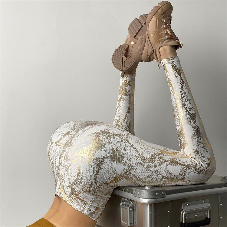 2022 Women Activewear Two Piece Set Leopard Yoga Legging Sets Snakeskin Clothing Workout Gym Fitness Sets for Women