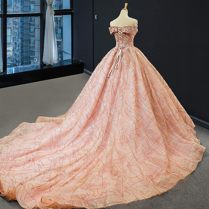 Women Luxurious Sequin Party Evening Dresses Elegant Ball Gown Wedding Dresses - My Store