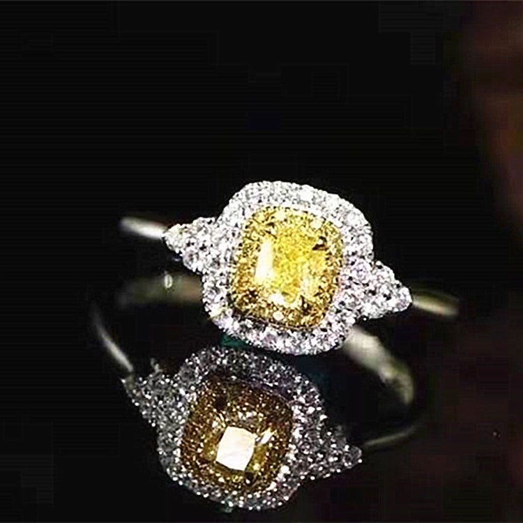 SGARIT Fine Jewelry Women Rings Wedding Luxury 18k Gold 0.24ct Genuine Yellow Real Diamond Jewelry Ring  Jewellery
