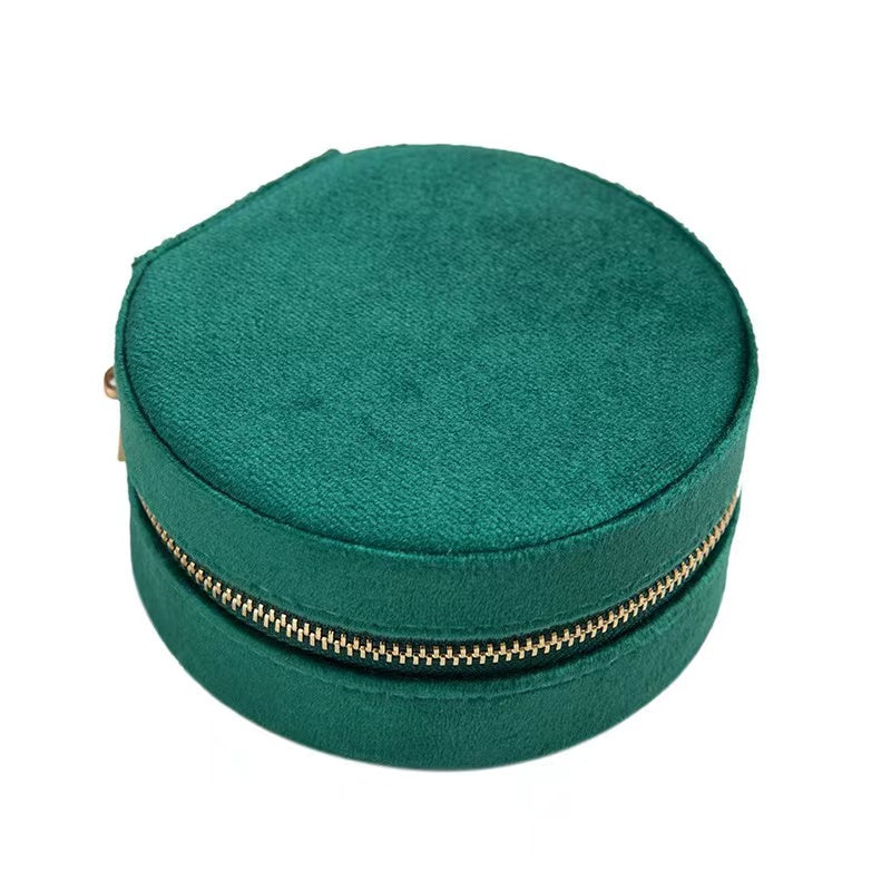 Travel Jewelry Box Ladies Velvet Jewelry Storage Box Zipper Travel Jewelry Organizer