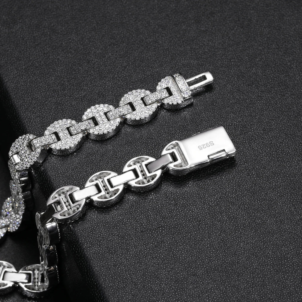 Pass Diamond Tester VVS Moissanite Iced Out Guci Link Chain Bracelet Fashion 925 Sterling Silver Mossanite Rappers Gift Hip Hop - My Store