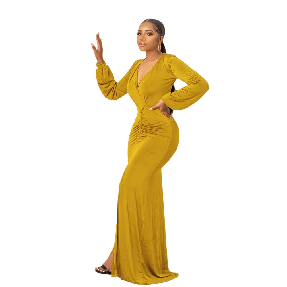 TG032 Elegant Dresses for Women Casual Party Dresses Long Evening Elegant Pleated Maxi Dress
