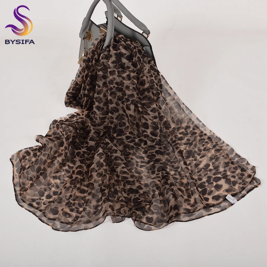 [BYSIFA] Ladies Silk Scarf Shawl New Long Scarves Fashion Brand Scarves Elegant Purple Blue Neck Scarf Beach Shawl Cover-Ups