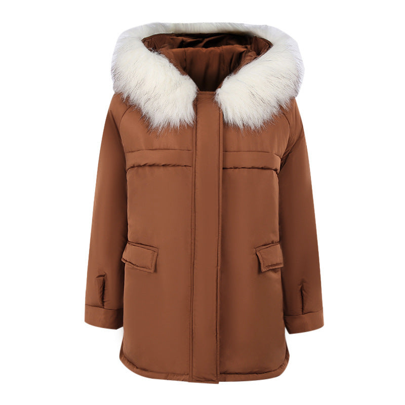 Wholesale Ladies Down Coat Short Fur Collar Hood Women Winter Reversible Coats Parka Woman Coat Puffer Jacket
