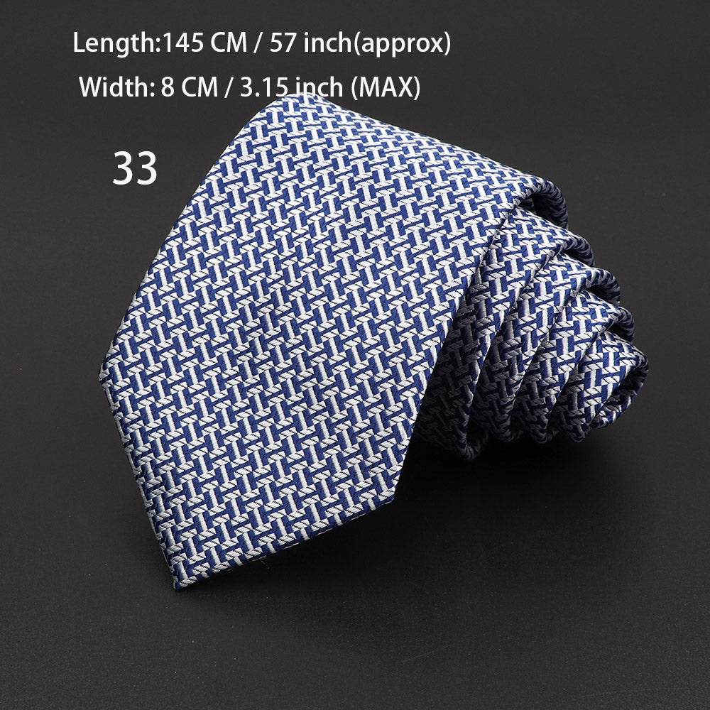 Fashion Neckties Classic Men's Stripe Necktie Royal Blue Wedding Ties Jacquard Woven Silk Men Solid Tie Polka Dots Neck Ties