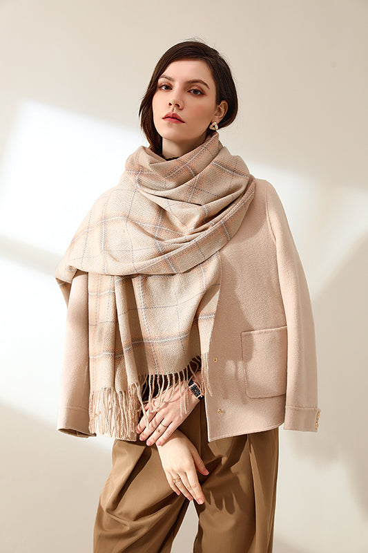 Wholesale Luxury Thick  Shawl Knitted Pashmina Blanket Winter Scarves Ladies Cashmere Scarfs Women