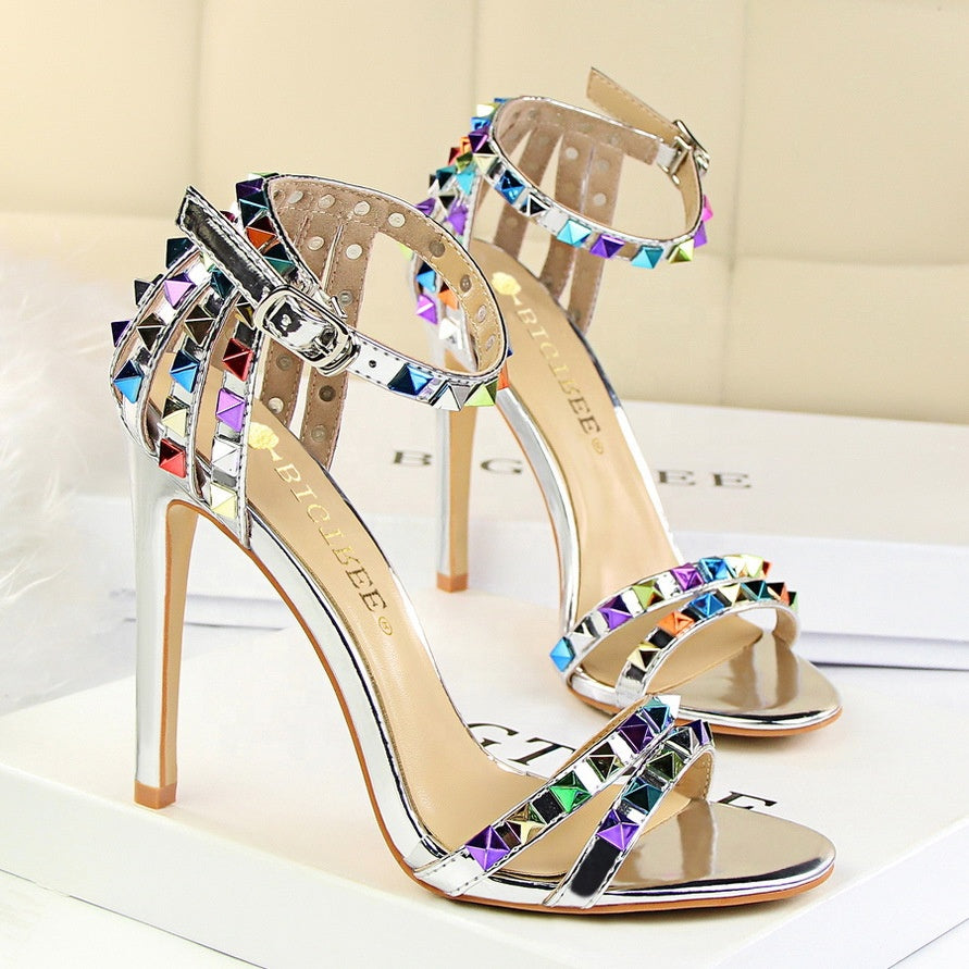 Famous Brands Heeled Sandals Sexy Sandalias Wedges Sandal Pointy Women's Pumps High Heels Shoes for Women