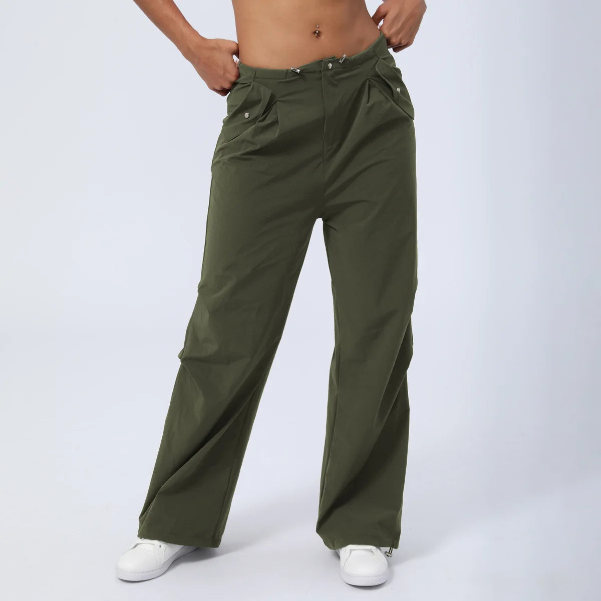 Fashion Quick Dry Sports Pants Custom Women's Clothings Loose Straight Trousers Casual High Waist Cargo Pant Women Pants