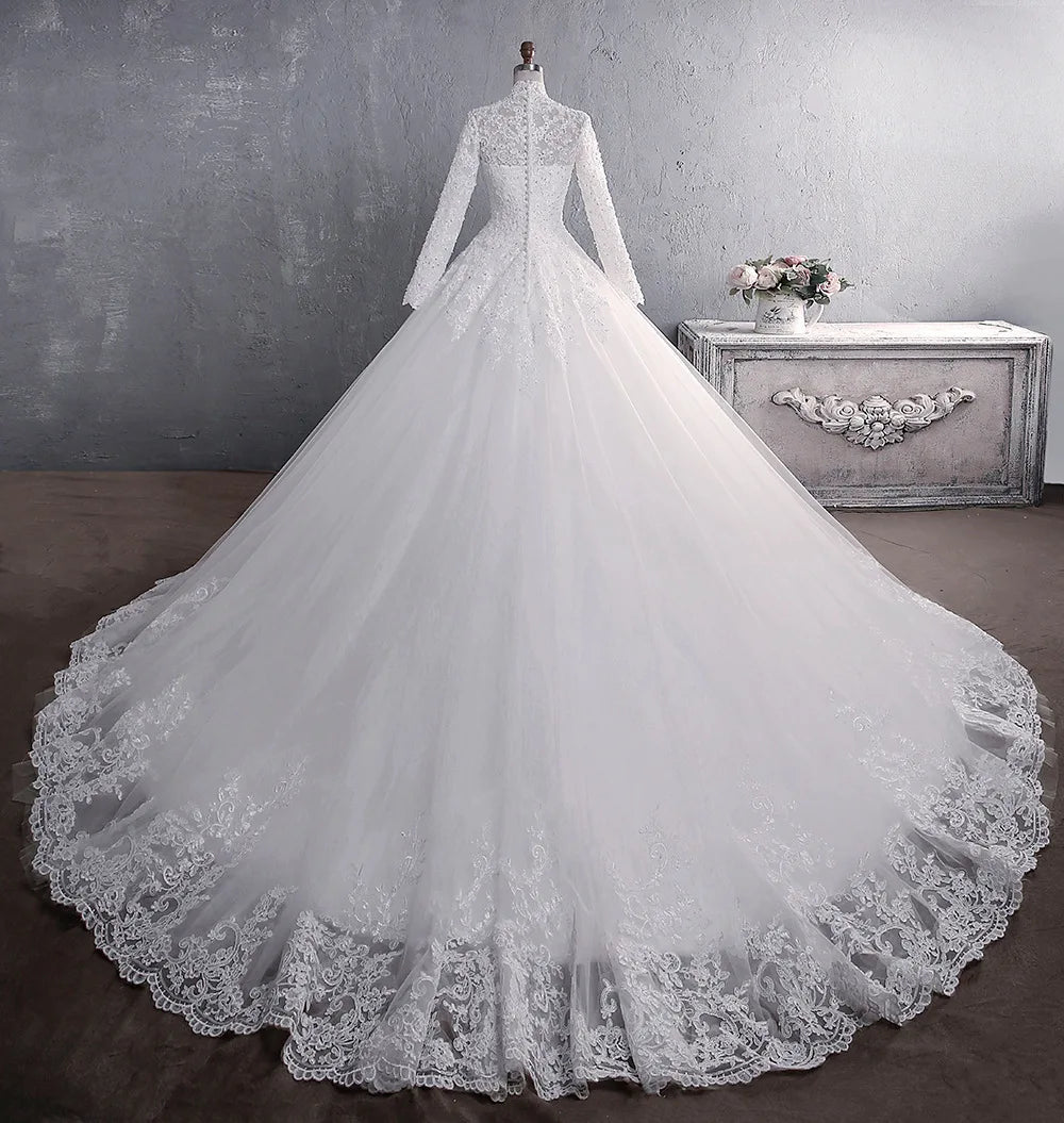 Bridesmaid Dresses Floor Length Bridal Gowns Muslim Wedding Dress Dropshipping Wholesale Wedding Full Custom Lace High 1000 - My Store