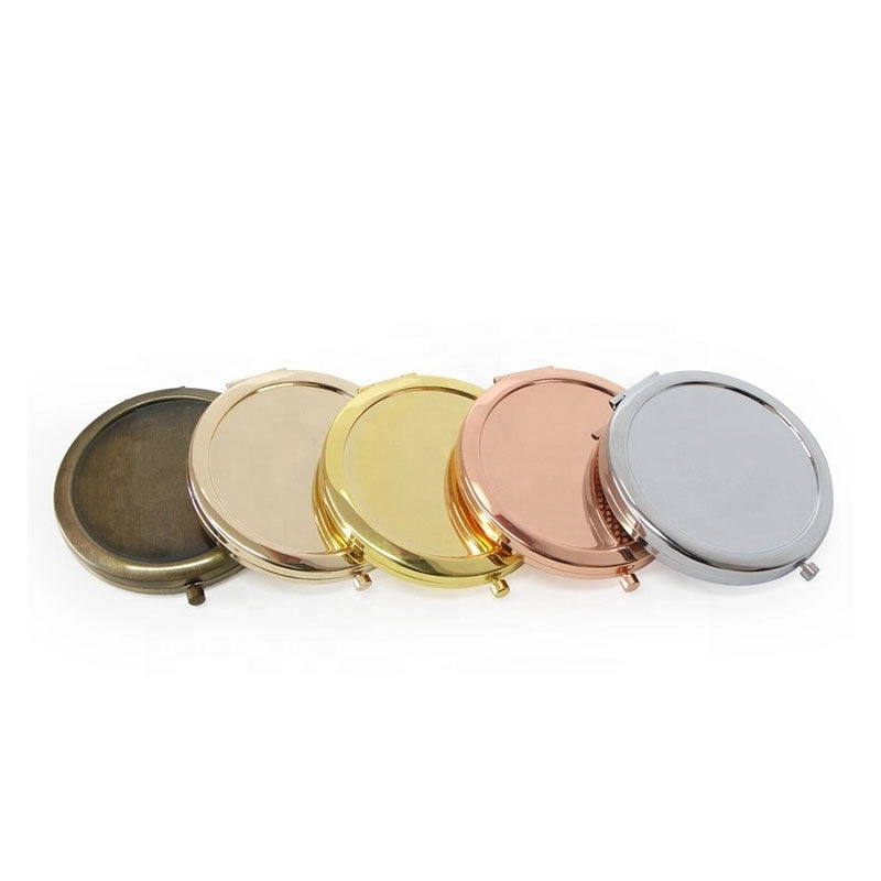 Wholesale 70mm Sublimation Blank Compact Pocket Mirrors Cosmetic Make Up Small Hand Round Mirror