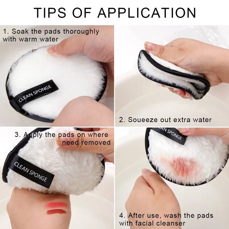 HMU Three Material and Size Microfiber Washable Makeup Remover Cleansing Pads Private Label Cotton Reusable Makeup Removing Pads - My Store