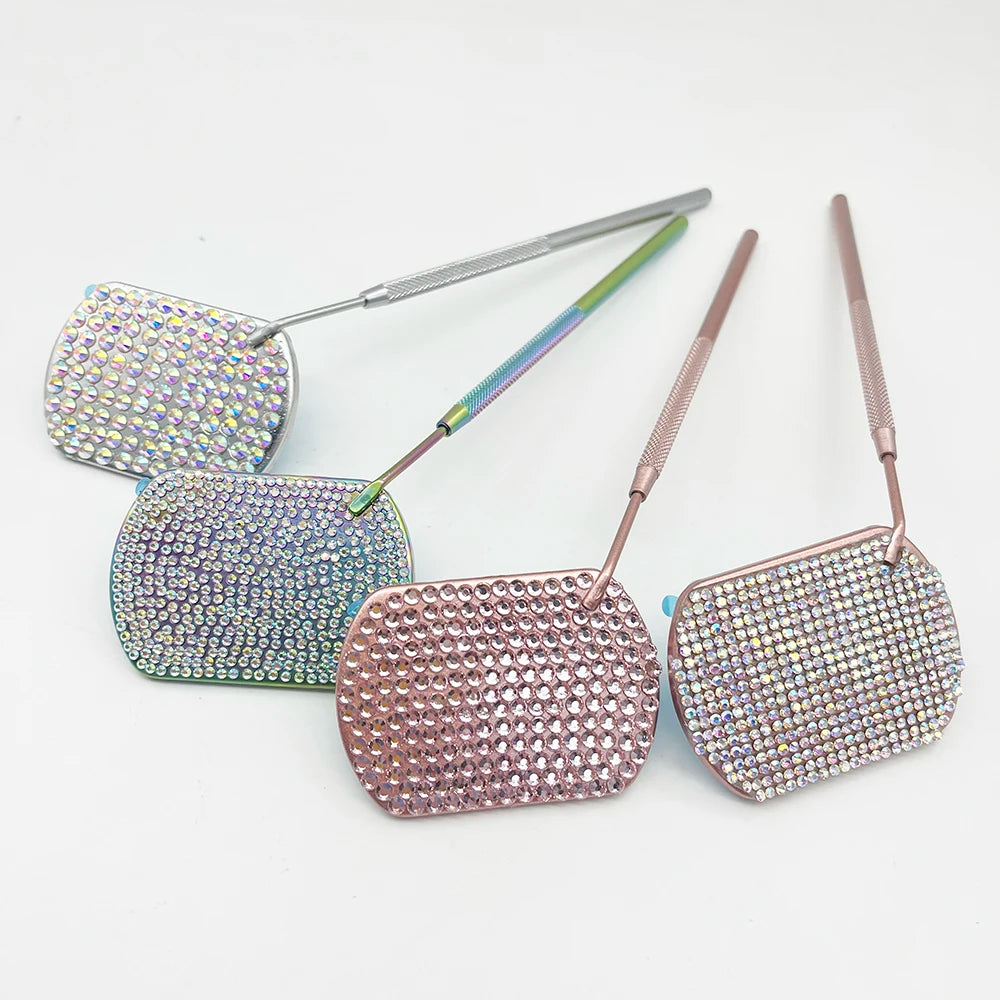 Diamond Hand Held Eyelash Extensions Mirror Makeup Tools Mouth Mirror Suppliers Stainless Steel Eyelash Extension Lash Mirror