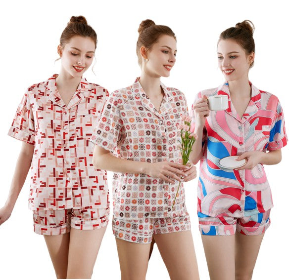 Cute New Summer Satin Modal Pajamas Headband Pajama Satin Sleep Wear Pajama