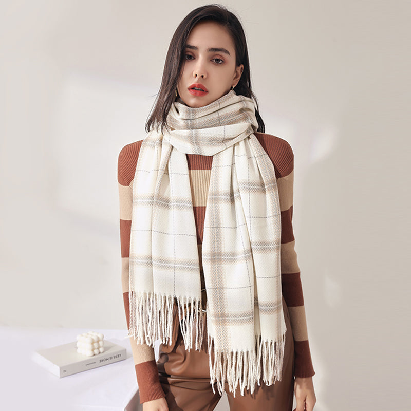 Wholesale Luxury Thick  Shawl Knitted Pashmina Blanket Winter Scarves Ladies Cashmere Scarfs Women
