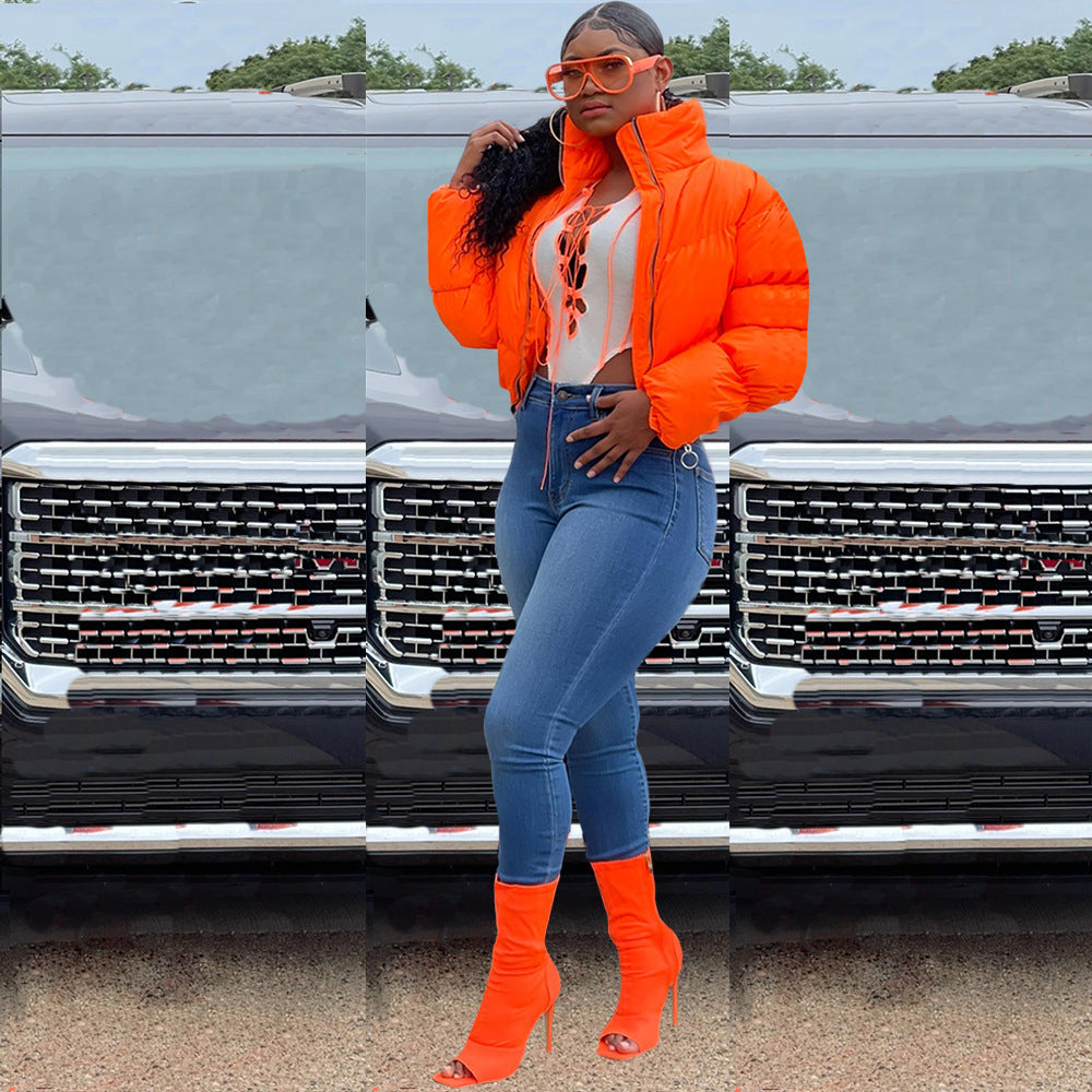 JY032 Winter Bubble Coat Solid Custom Puffer Jacket Fashion Plus Size Women's Coats