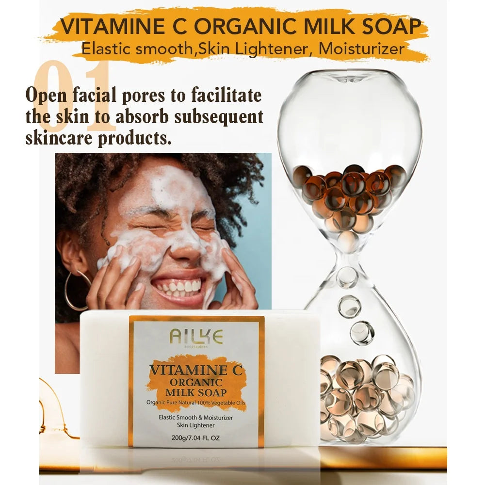 100% Natural Skin Care Set Anti-Aging Face Cream & Lotion Serum Soap 4pcs Private Label Vitamin C  Skin Care Set for Black Women
