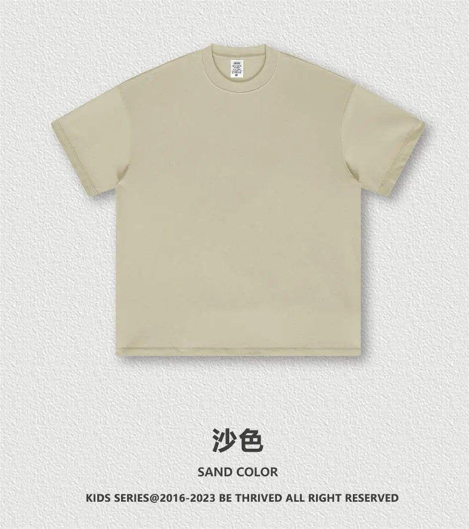 Summer Custom Kids Dropped Shoulders Sleeve T-Shirt Print Cotton Boys T-Shirts Shirts Oversize T Shirt