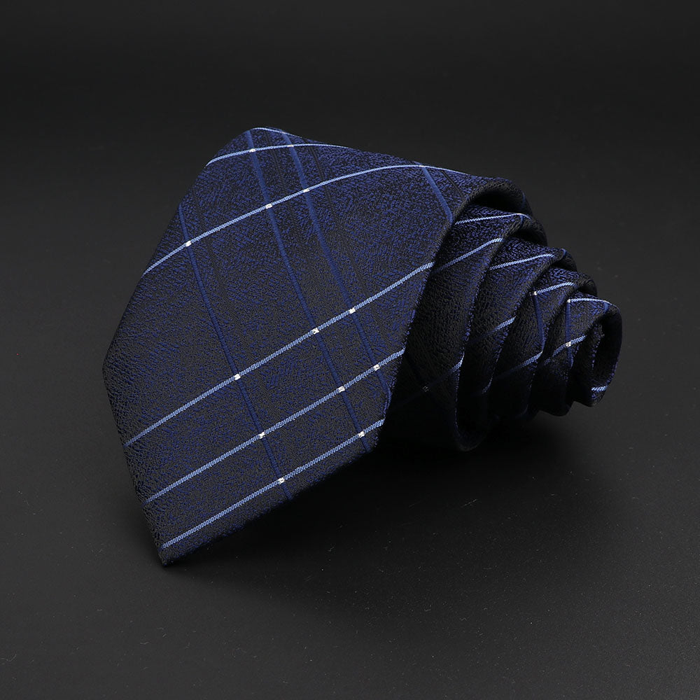 Men's Fashion Neckties Classic Stripe Red Navy Blue Business Formal Wedding Ties Jacquard Woven Solid Tie Polka Dots Neck Ties
