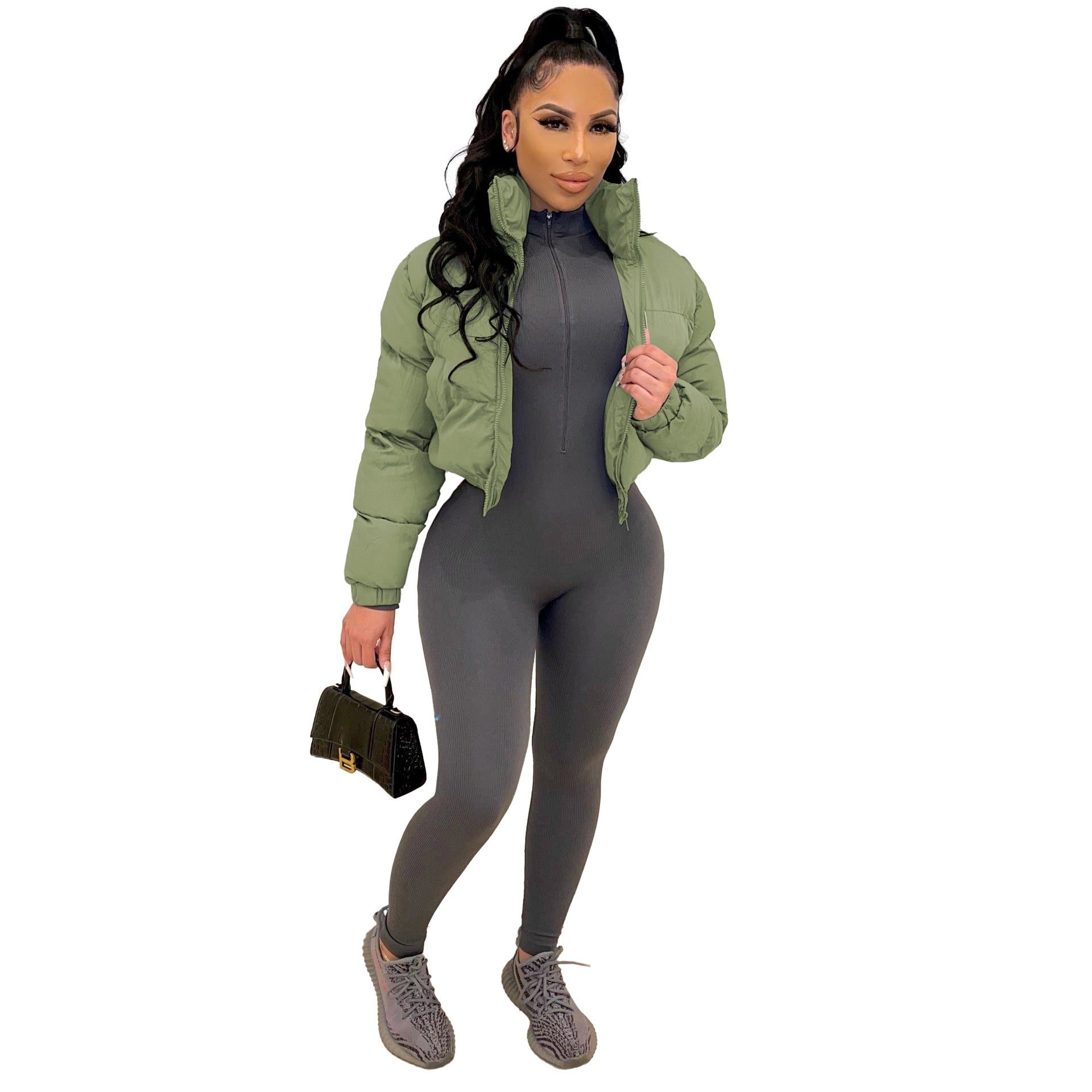 Plus Size Women's Coats Fashion Bubble Coats for Ladies Winter Trench Coat Cropped Jacket Women Clothing 2021
