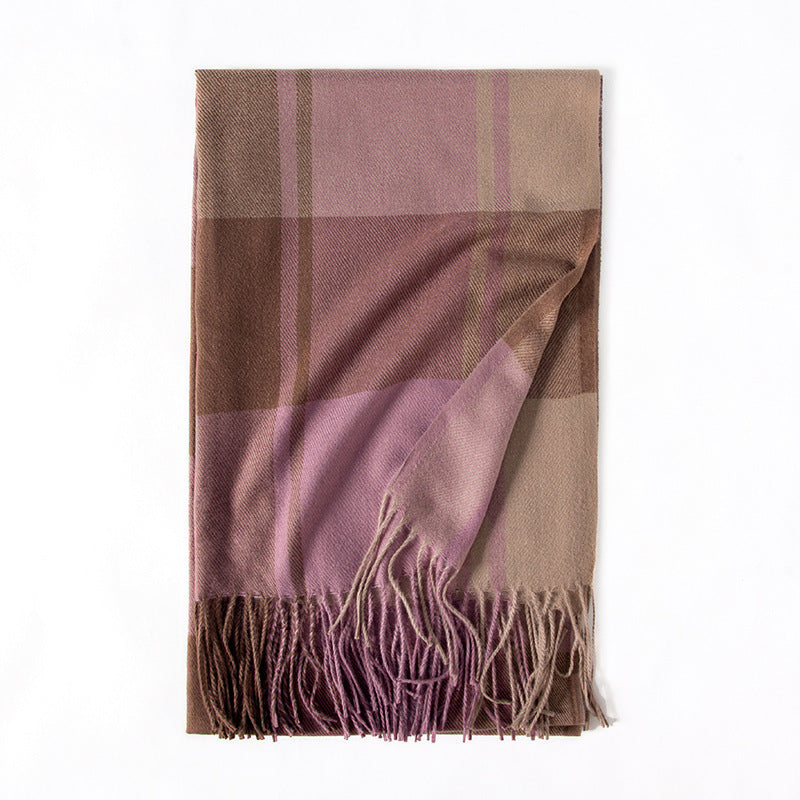 Plaid Scarves Shawls Women Winter Tassel Design Vintage Classic Elegant Gentle Warm Outdoor Leisure Female Daily Other Scarves