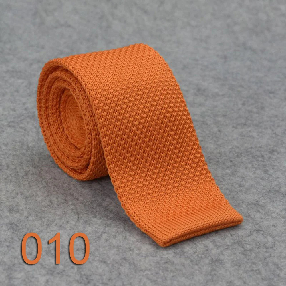 Wholesale Cheap Casual Black Knit Tie Cheap Silk Knitted Ties Men Plain Solid Men's Knit Ties