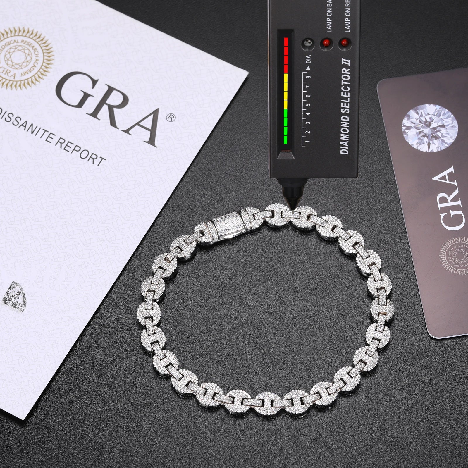 Pass Diamond Tester VVS Moissanite Iced Out Guci Link Chain Bracelet Fashion 925 Sterling Silver Mossanite Rappers Gift Hip Hop - My Store