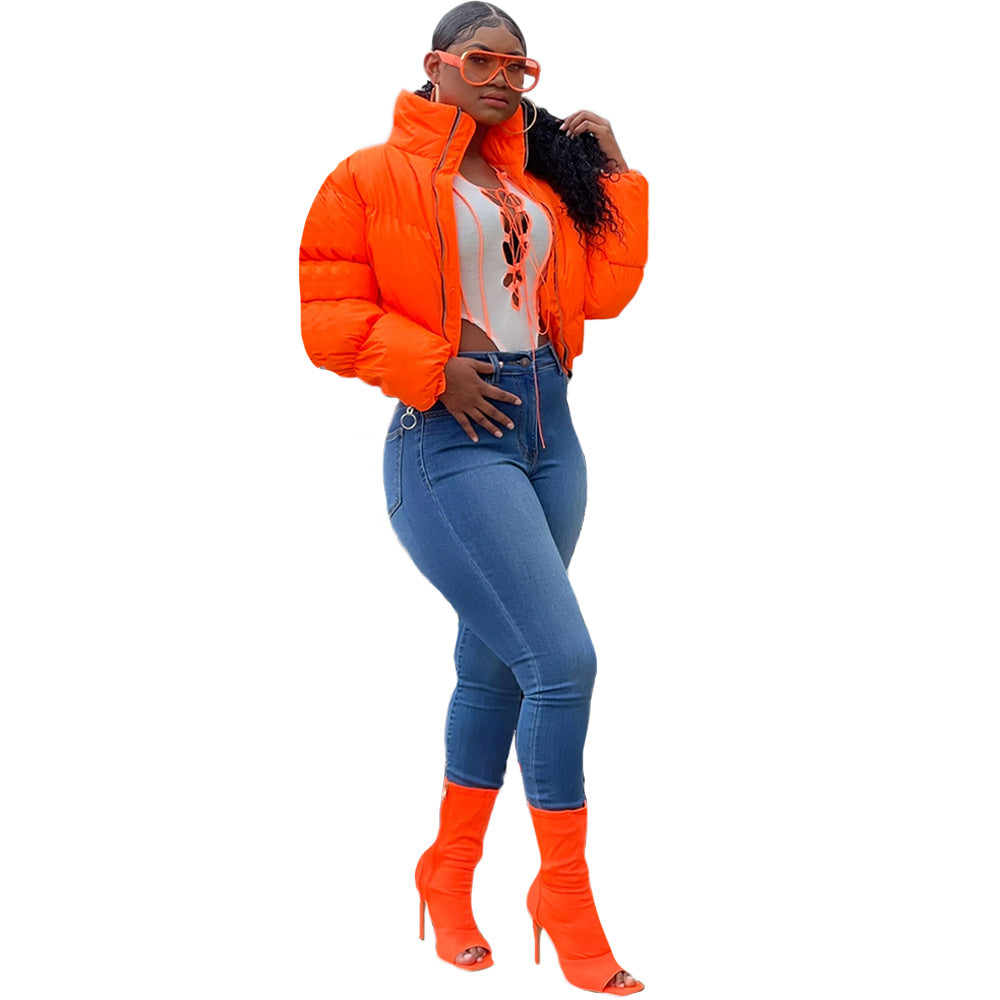 JY032 Winter Bubble Coat Solid Custom Puffer Jacket Fashion Plus Size Women's Coats