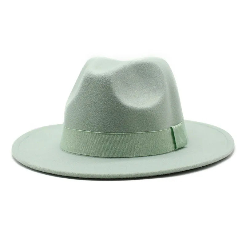 Ribbon Fedora Hat New Felt Hat Jazz Hat Fashion European and American Hats Men and Women General Hats шапка женская