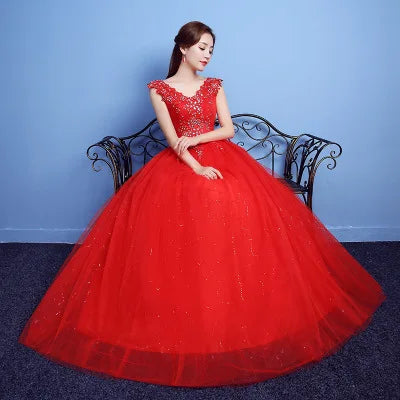 Gryffon Wedding Dress Sexy V-Neck Lace Embroidery Court Train Ball Gown Princess Wedding Dresses Vestido De Noiva Plus Size - My Store
