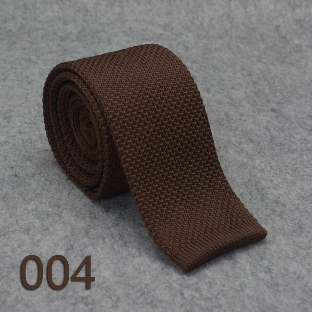 Wholesale Cheap Casual Black Knit Tie Cheap Silk Knitted Ties Men Plain Solid Men's Knit Ties