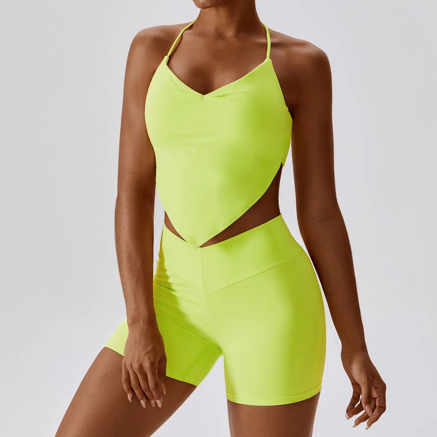 2023 New Running Sets New Design Nude Vest Bra Tops Shorts High Waist Leggings Two Piece Activewear Yoga Outfit for Women