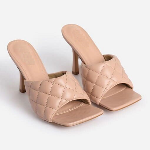 Classic Stiletto Heel Ladies Sandals Individual Heels Square-Toe Solid Shoes Women