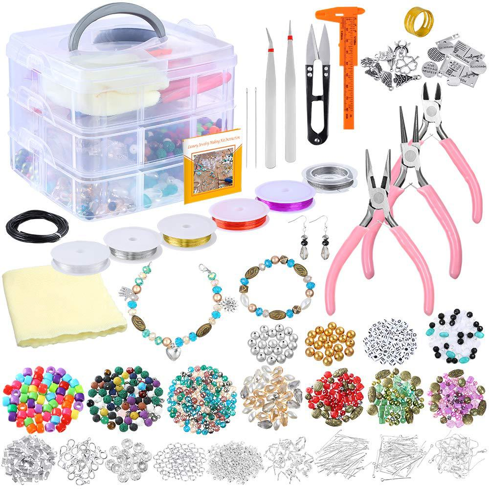 3 Layer 1186PCS Jewelry Making Supplies Jewelry Accessories Bead Wire Tools of Jewelry Finding