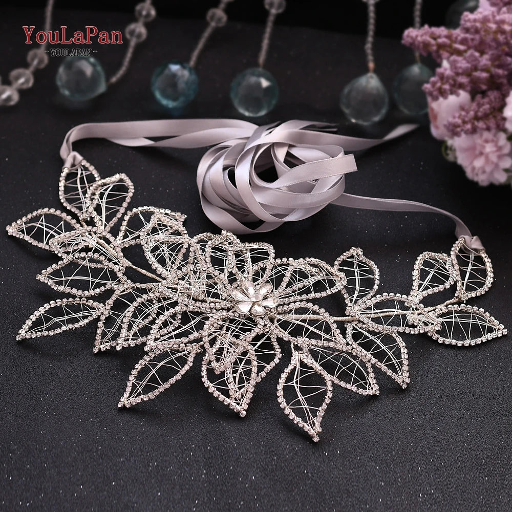 TOPQUEEN Sparkle Belt for Dresses Bridal Rinestone Belt Silver Crystal Belt Wedding Belts for Wedding Dresses Belt SH256-S