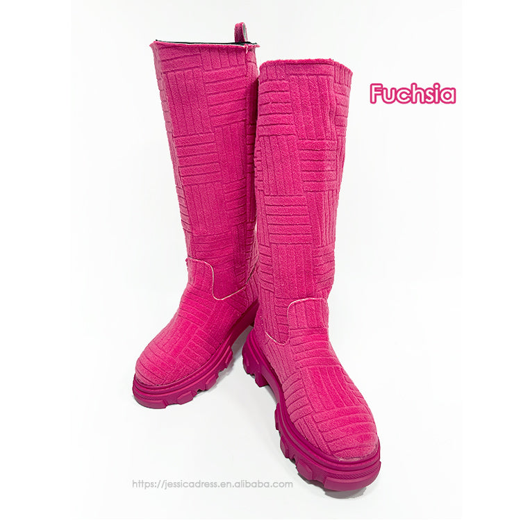 G1600-Winter Boots for Women 2022 Flat Boots Fabric Towel Boots