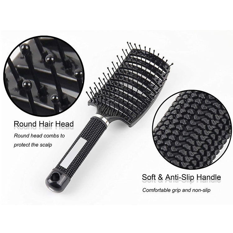 Custom Portable Plastic Anti-Static Spiral Hairbrush Comb Set Manual Personal Care Appliances for Household and Hotel Use