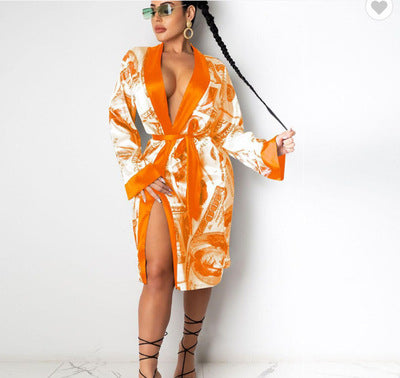 Home Silky Dollar Sleepwear Women Pajamas  Printing  Pajamas Dress for Women Woman Pajamas
