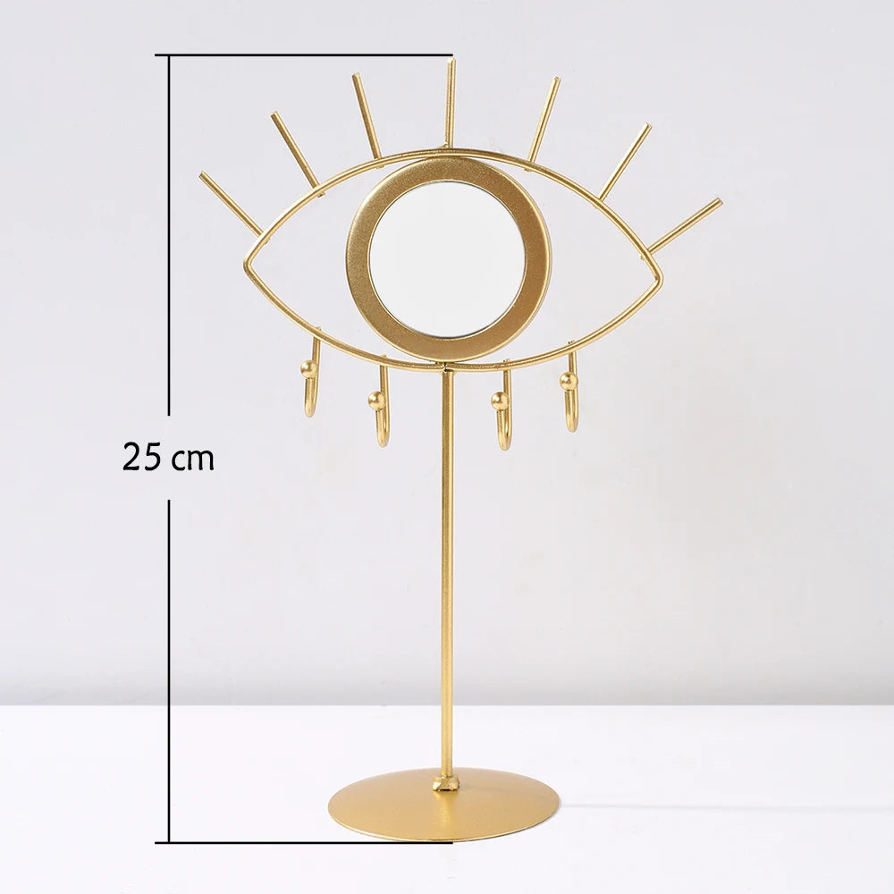 Gold Eye Table Mirror  Makeup Mirrors Boho Home Decor Living Room Decoration Bedroom Cosmetic Dressing Tabletop Mirror Evil Eye